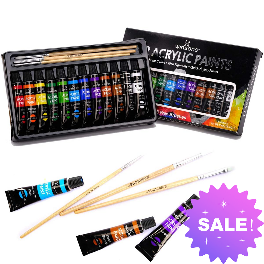 WINSONS 12/24 Colours Acrylic Paint Set