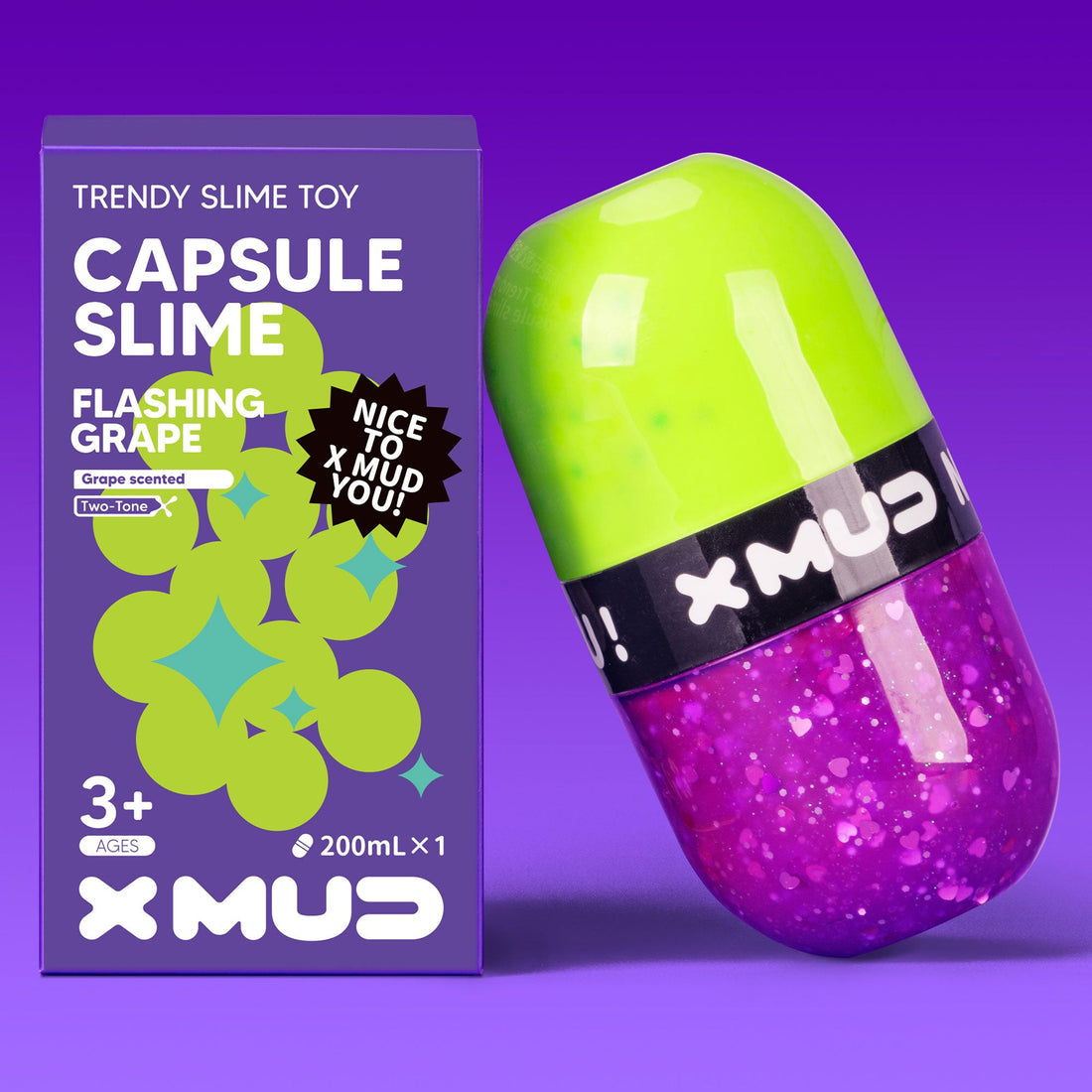 X MUD Flashing Grape Capsule Slime