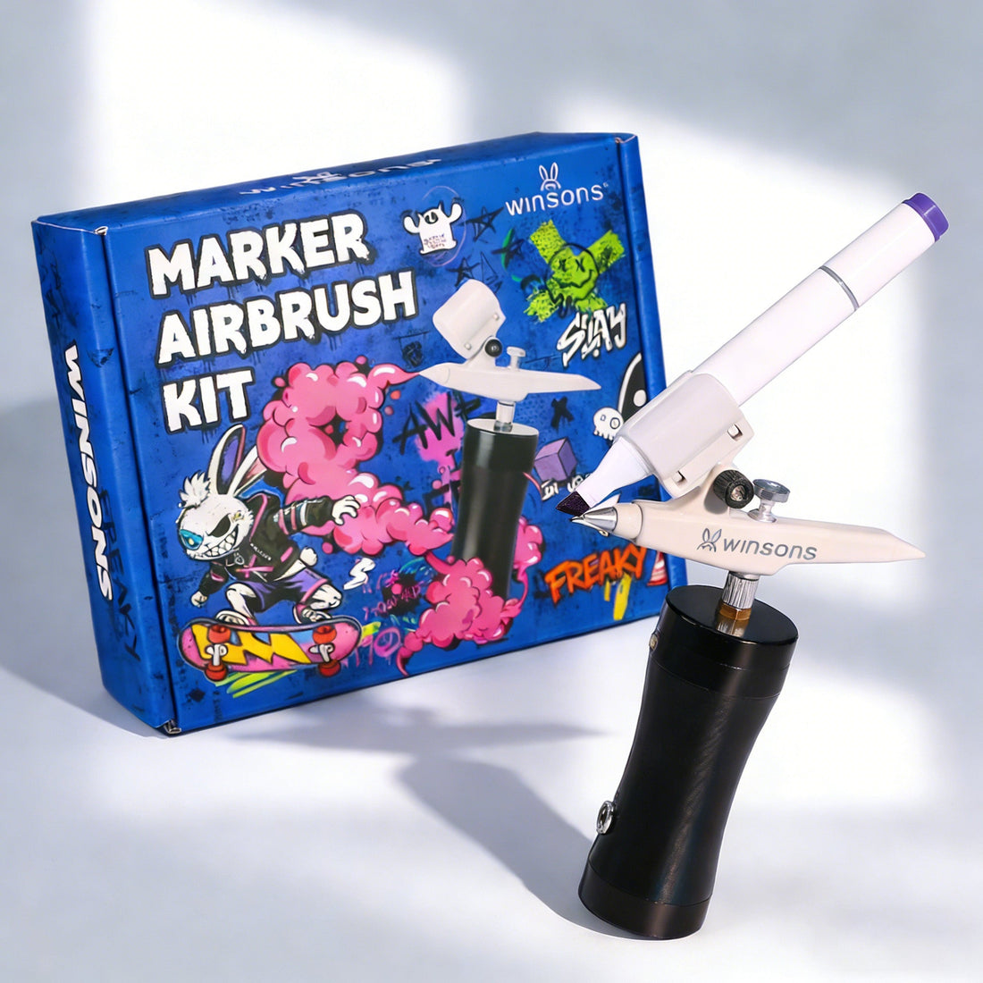 WINSONS Upgraded Cordless Marker Airbrush System with Fit Most Pen Holder