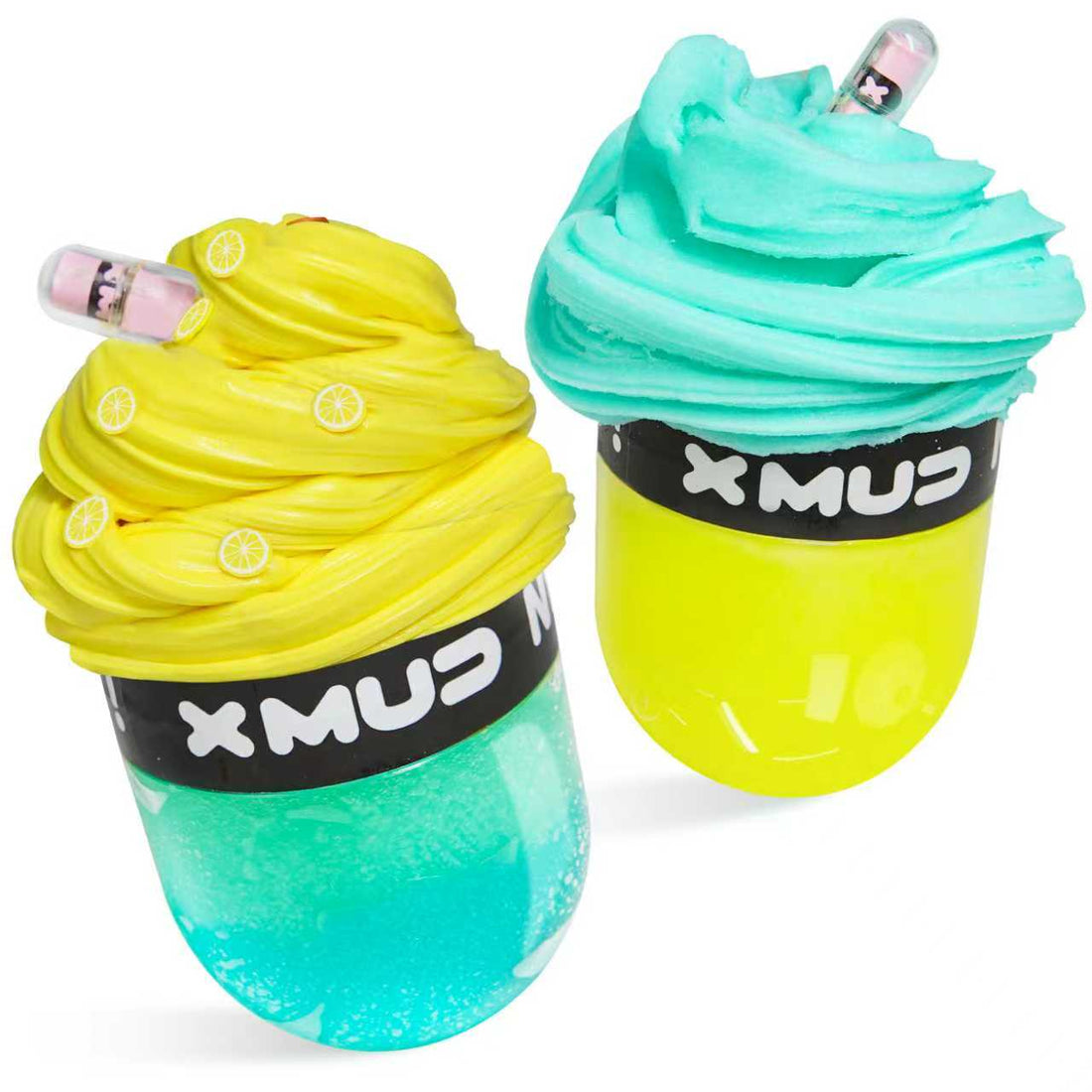 X MUD Two-Tone Lime Mint Capsule Slime