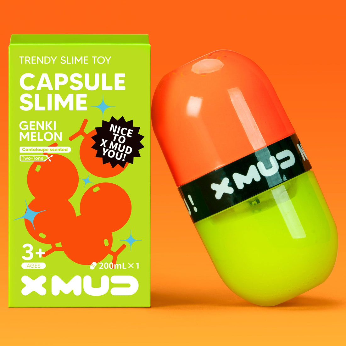 X MUD Two-Tone Genki Melon Capsule Slime