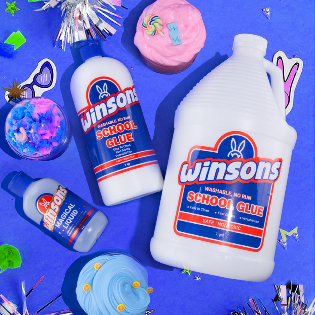 Winsons Washable Liquid School Glue – 1 Gallon & 1 Quart