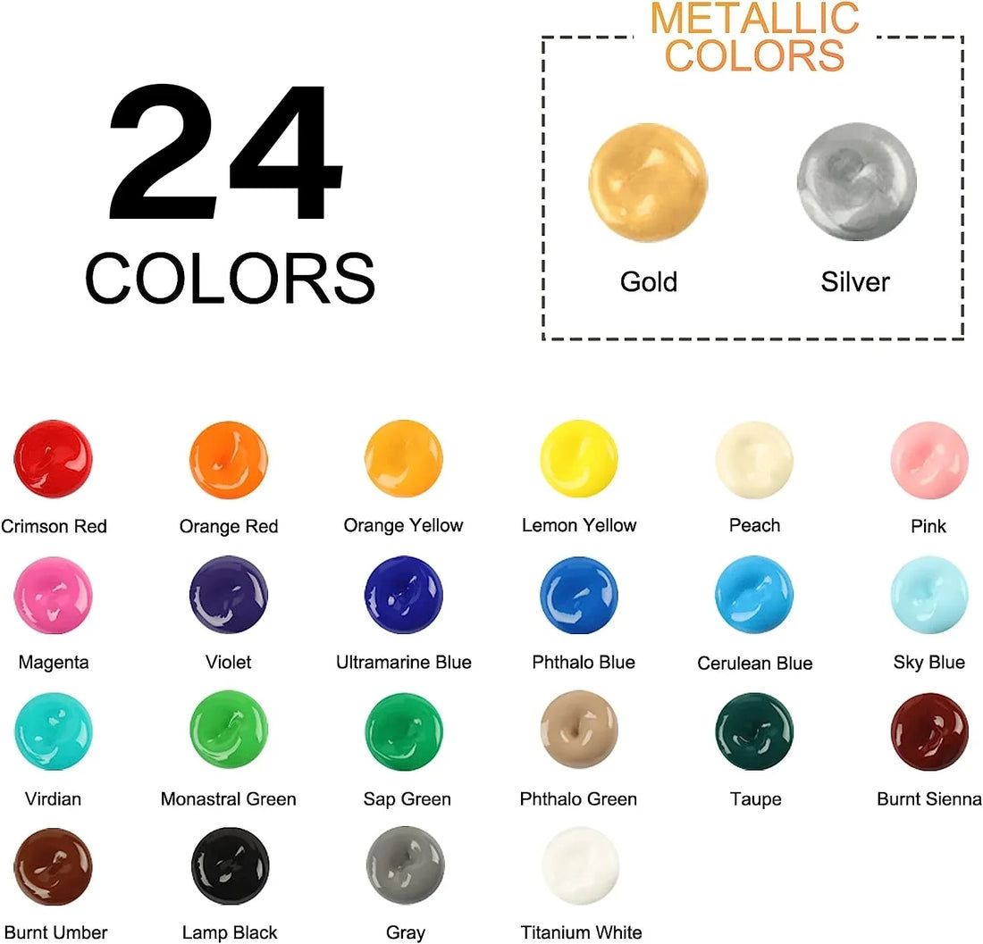 WINSONS 24 Colors Acrylic Paints Set