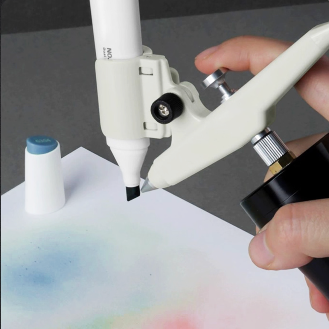 WINSONS Upgraded Cordless Universal Marker Airbrush System with 36 Professional Markers