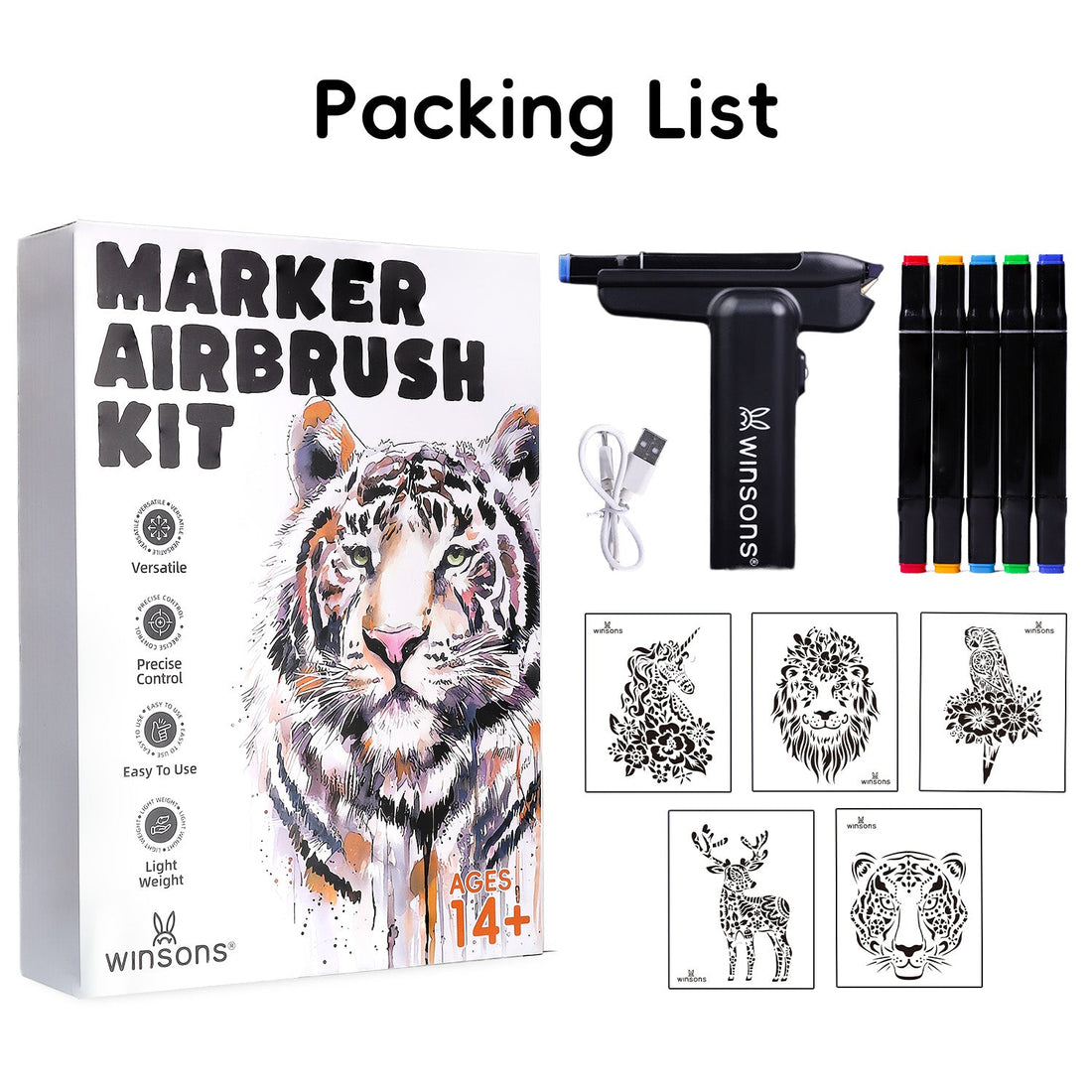 WINSONS Cordless Electric Airbrush Marker Kit