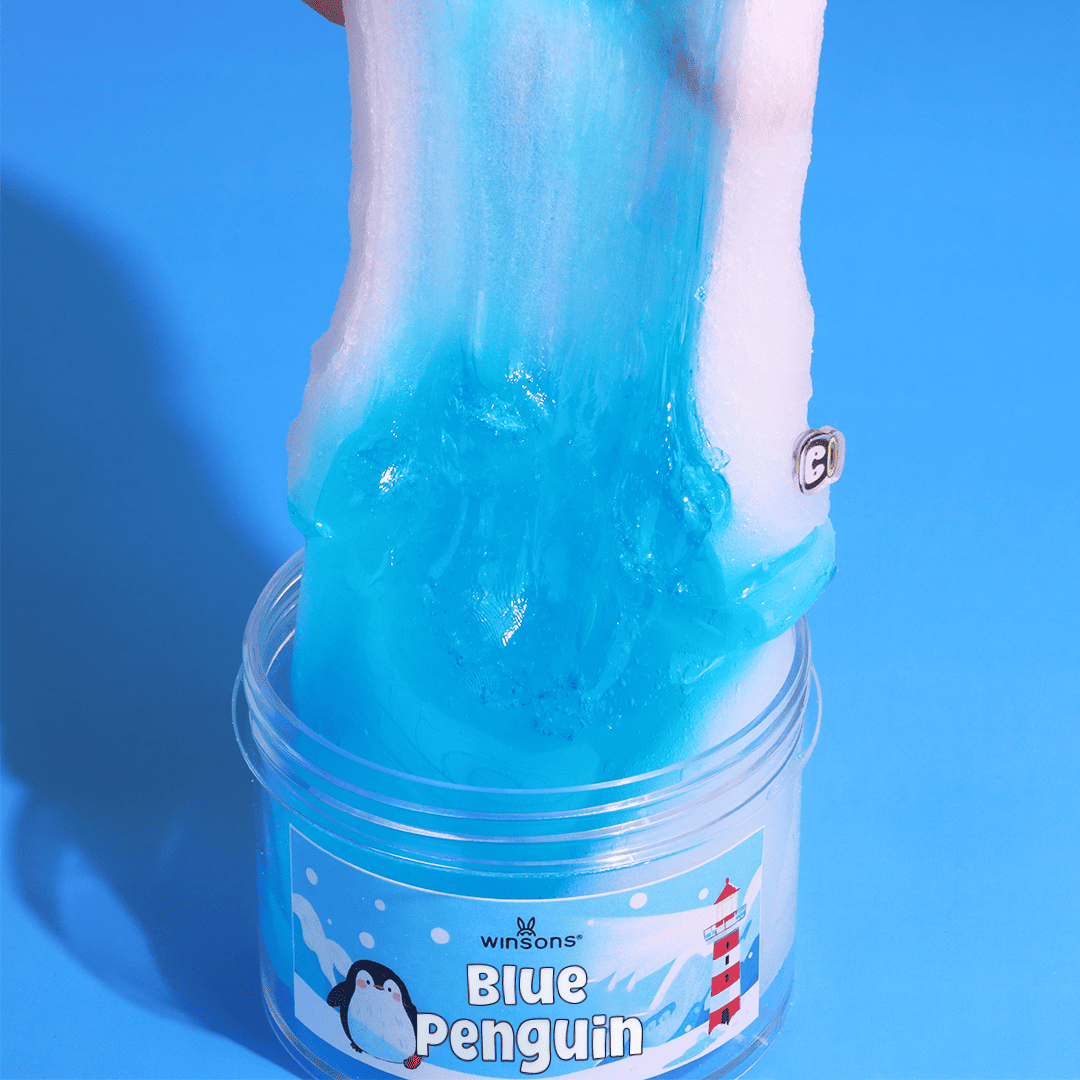 Blue Penguin Clear Icee Slime