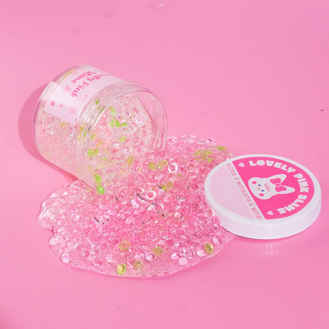 Pink cat kneading slime