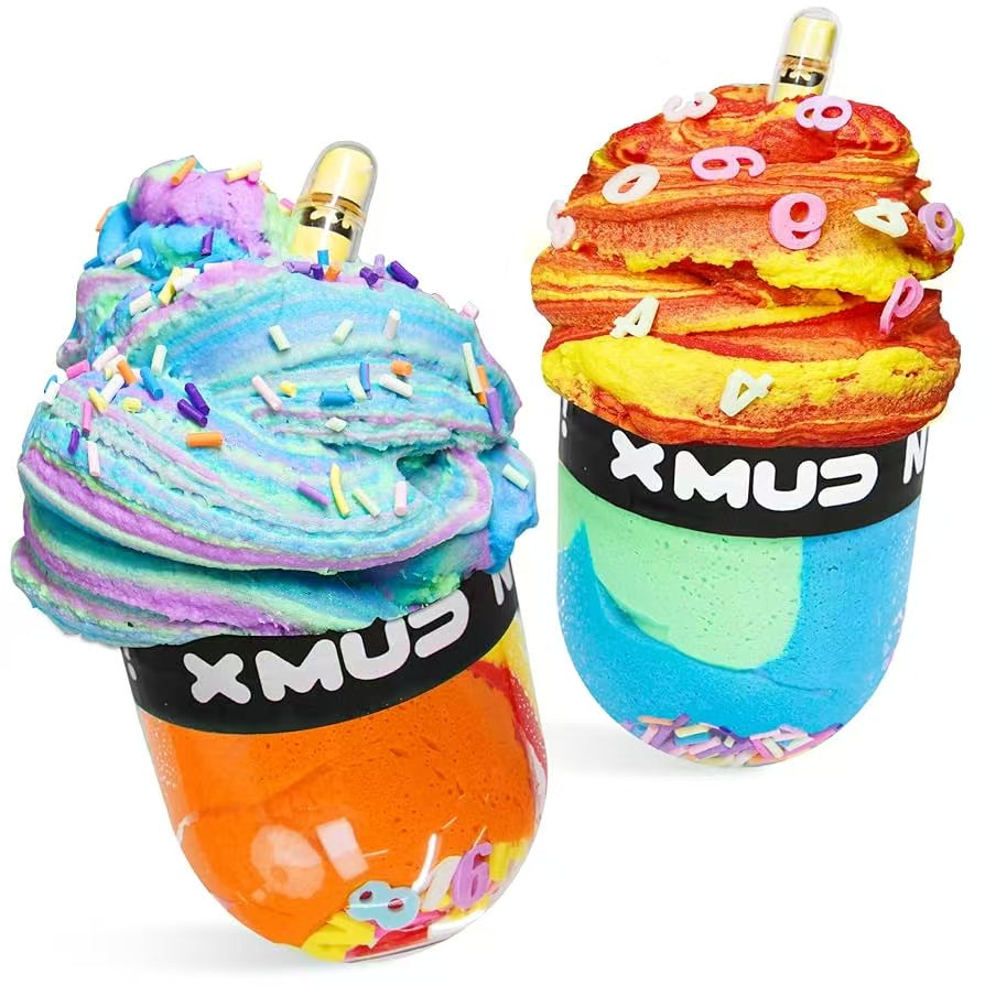 X MUD Two-Tone Rainbow Cake Capsule Slime